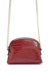 Crocodile Embossed Faux Leather Crossbody Bag