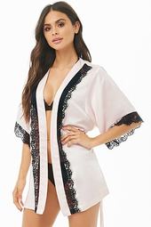 Satin Eyelash Lace Robe