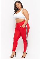 Plus Size Checker-panel Leggings