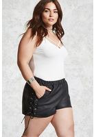 Plus Size Lace-up Shorts