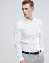 Camisa Ajustada En Blanco De Burton Menswear