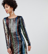 Vestido Corto Con Lentejuelas De Arcoiris De Stradivarius