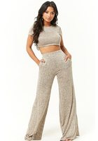 Heather Knit Crop Top & Pants Set