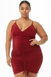 Plus Size Ruched Mini Dress