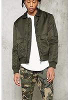 Collared Nylon Bomber Jacket