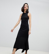 Vestido De Punto Fino Con Bajo Estilo Pañuelo En Negro Studio De River Island