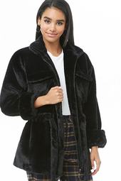 Belted Faux Fur Coat