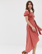 Vestido Midi Asimétrico Con Cinturón De Moon River