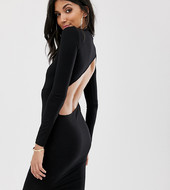 Minivestido Ajustado De Manga Larga Con Abertura Extrema En La Parte Posterior De Asos Design Tall