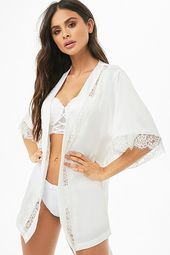 Satin Eyelash Lace Robe