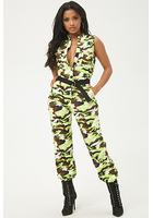 Sleeveless Camo Print Jumpsuit