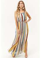 Pleated Striped Maxi Dress