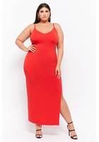 Plus Size Side-slit Maxi Dress