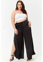 Plus Size Satin Palazzo Pants