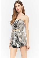 Metallic Abstract Tube Top & Shorts Set