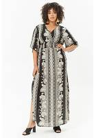 Plus Size Floral Surplice Maxi Dress