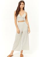 Marled Knit Cropped Cami & Pants Set