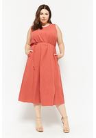 Plus Size Linen-blend Maxi Dress