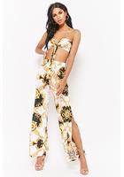 Baroque Crop Cami & Slit Pants Set