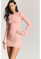 Trumpet Sleeve Bodycon Dress