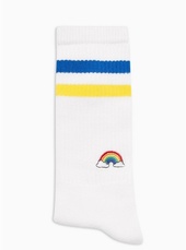 Rainbow Badge Stripe Tube Socks