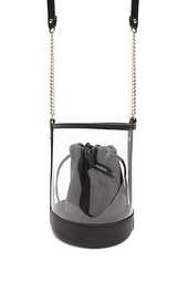 Combo Faux Leather Bucket Bag