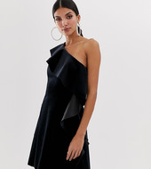 Minivestido Asimétrico De Terciopelo Con Volantes De Asos Design Tall