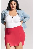 Plus Size M-slit Mini Skirt