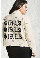Plus Size Bolt Denim Jacket