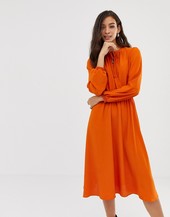 Vestido Midi Con Parte Delantera Cruzada Y Abertura En Forma De Cerradura De Vila