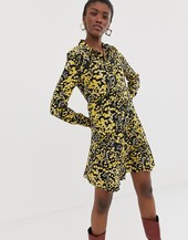 Vestido Camisero Con Estampado Floral De Pieces