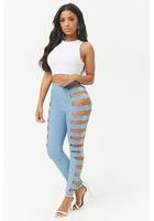 Ladder Cutout Stretch-denim Leggings