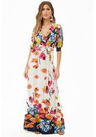 Floral Mock Wrap Maxi Dress