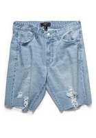 Distressed-hem Denim Shorts