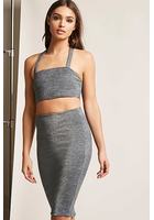 Glitter-knit Crop Top & Skirt Set