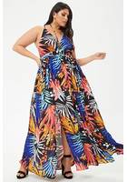 Plus Size Tropical Maxi Dress