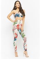 Palm Leaf Print Tube Top & Leggings Set