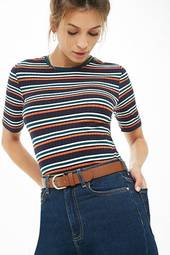 Striped Ribbed Tee