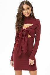 Cutout Mock Neck Mini Dress