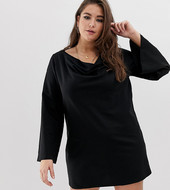Minivestido De Punto Con Cuello Desbocado De Asos Design Curve