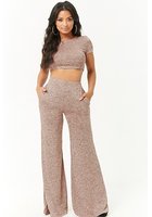 Heather Knit Crop Top & Pants Set