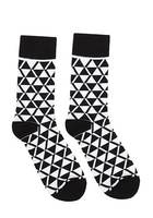 Men Geo Print Crew Socks