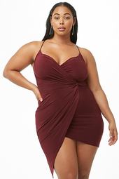 Plus Size Knotted Mini Dress